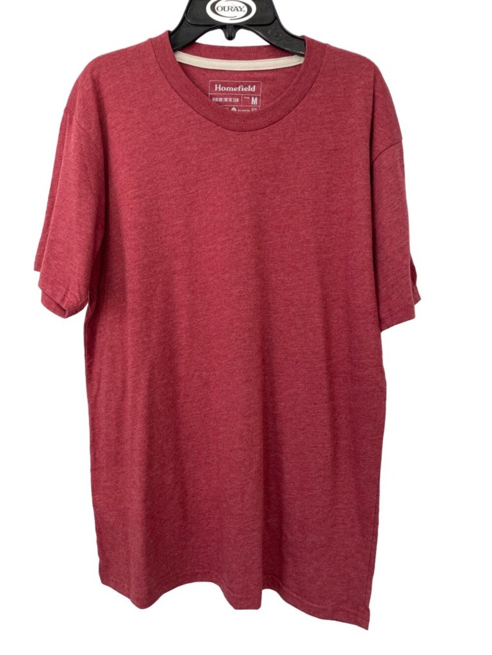 Homefield T Shirt Medium Crewneck Short Sleeve Heather Red Cotton Blend Basic